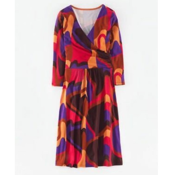 Boden Elena Geo Print Wrap Front Dress - Picture 11 of 11